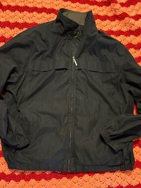 Men's Navy Lightweight Zip-Front Jacket weatherproof